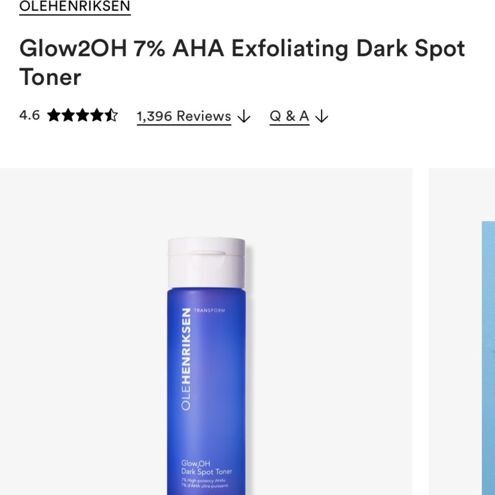 6.5oz Ole Henriksen Glow2OH Exfoliating Dark Soot Toner